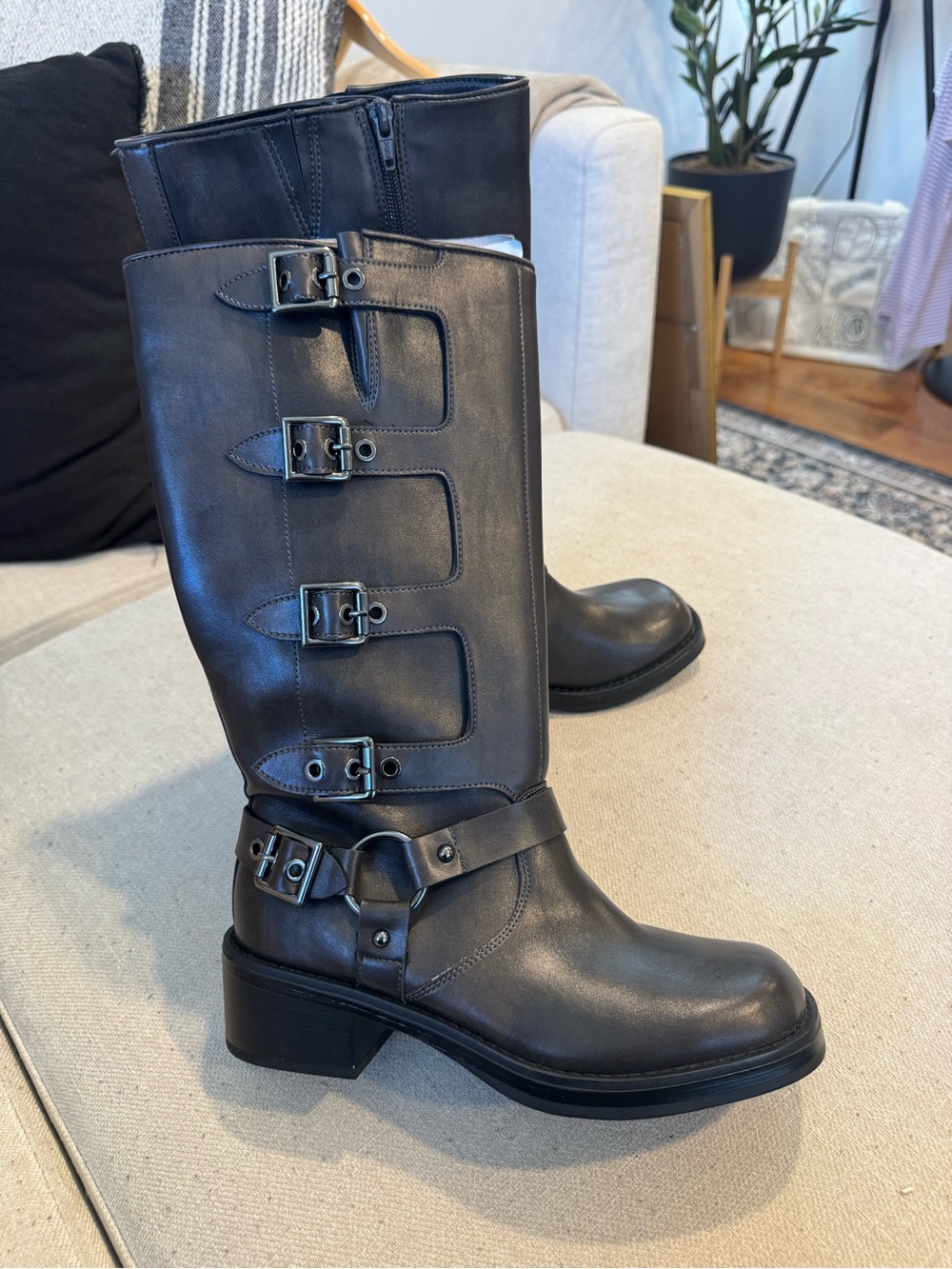 Wild Fable Rebel Tall Engineer Moto Buckle Boots, Brown, Sz 7.5 NWT